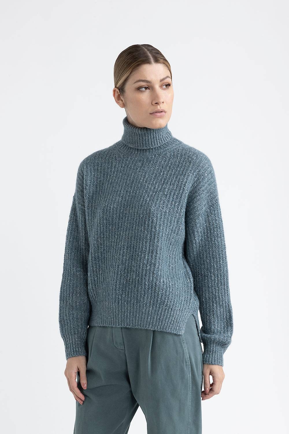 Peserico Maglia collo alto in alpaca, mohair, cotone con lurex Offerta natalizia