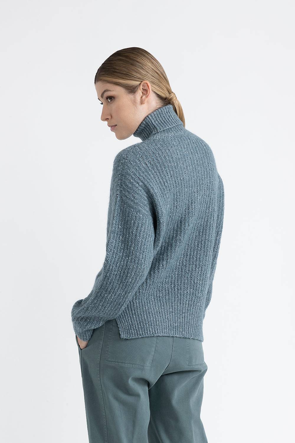 Peserico Maglia collo alto in alpaca, mohair, cotone con lurex Offerta natalizia