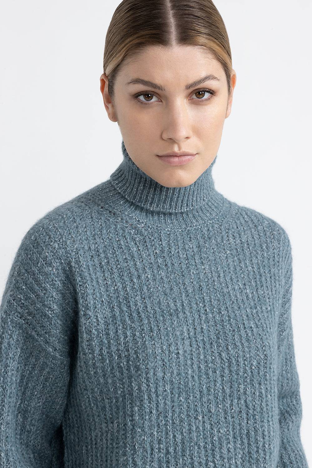 Peserico Maglia collo alto in alpaca, mohair, cotone con lurex Offerta natalizia