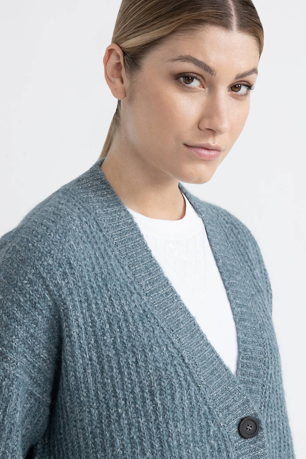Peserico Cardigan in alpaca, mohair e cotone con lurex Offerta Pasqua