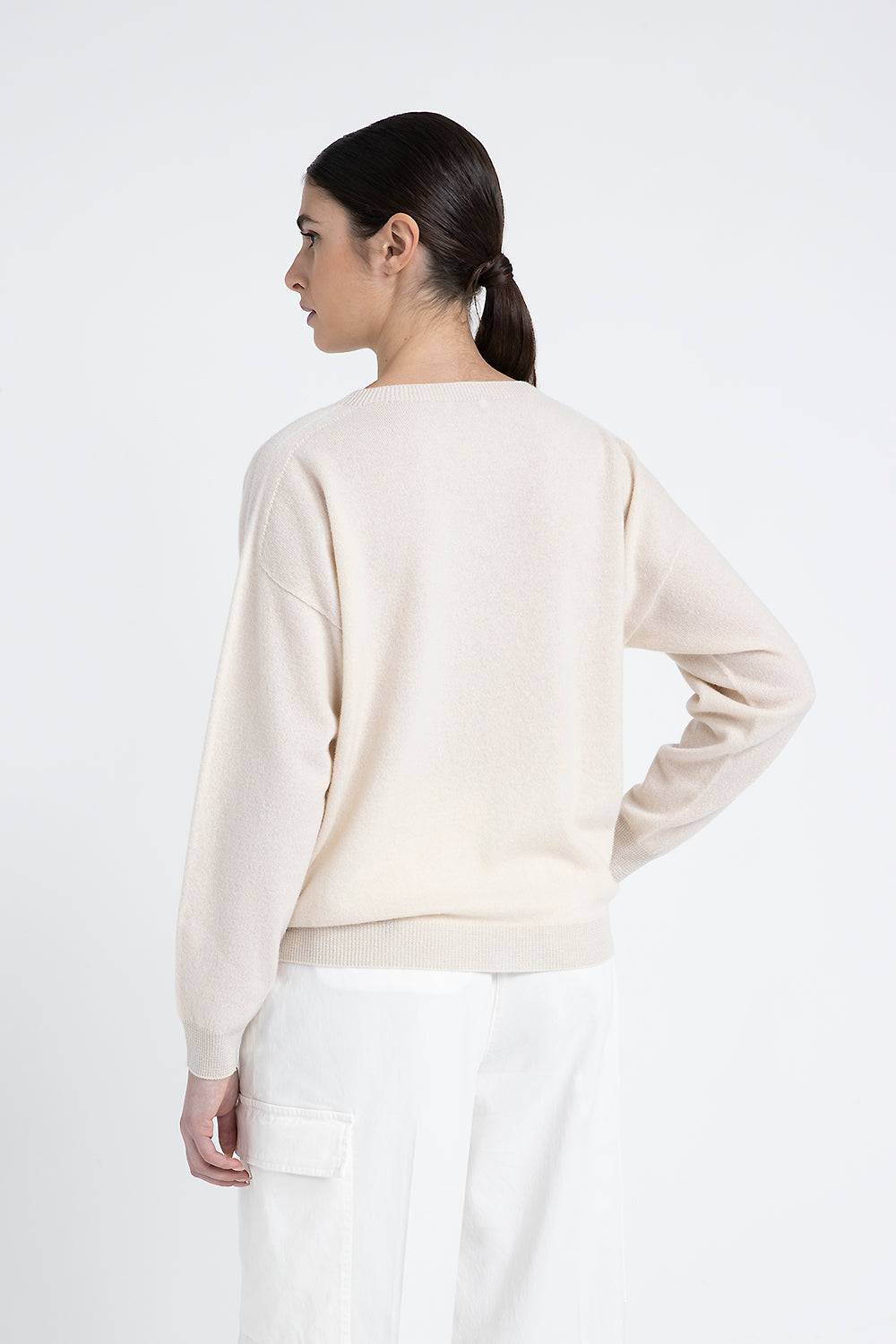 Peserico Maglia girocollo in puro cashmere e lurex Offerta migliore