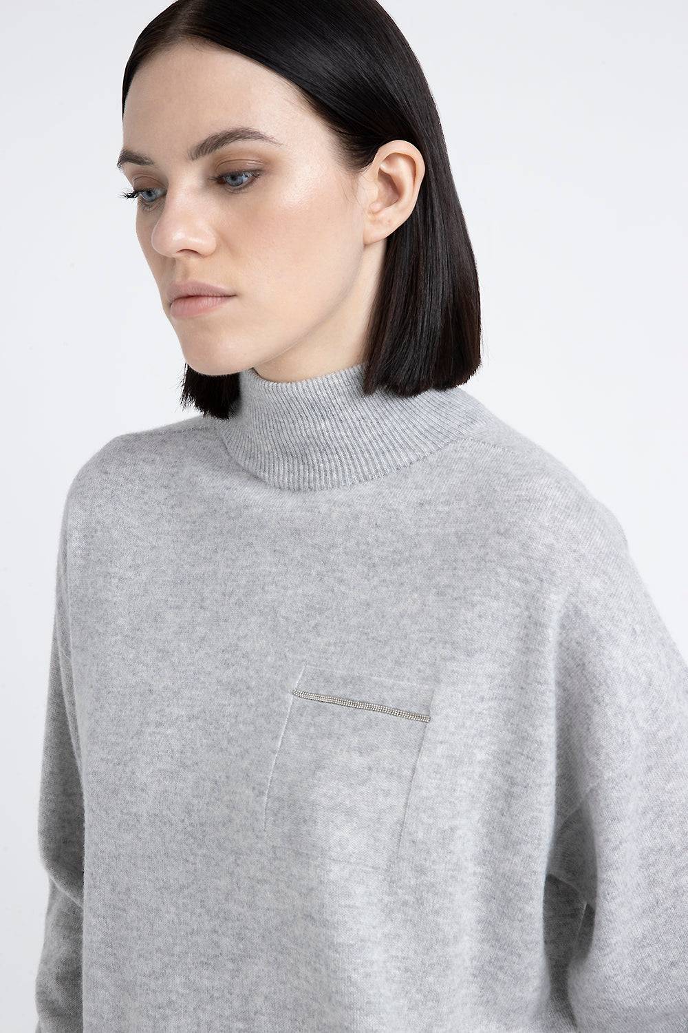 Peserico Maglia collo alto in cashmere e lurex Latest fashion