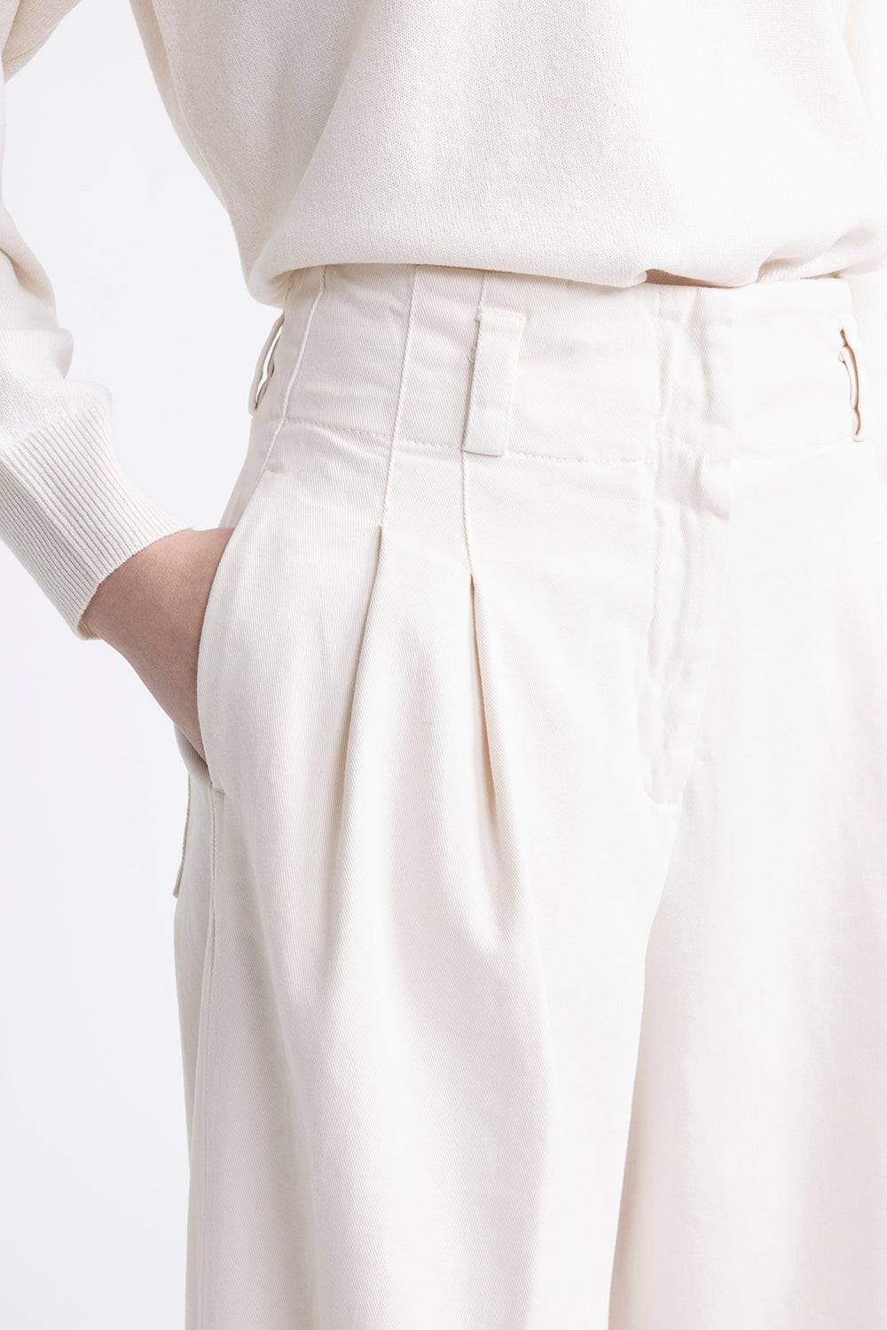 Peserico Pantalone a palazzo in gabardina di cotone Lightning offer