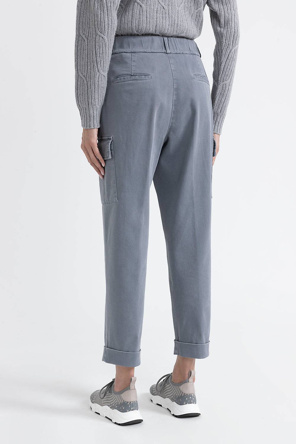 Peserico Pantalone carrot cargo in gabardina di cotone Nuovi prodotti