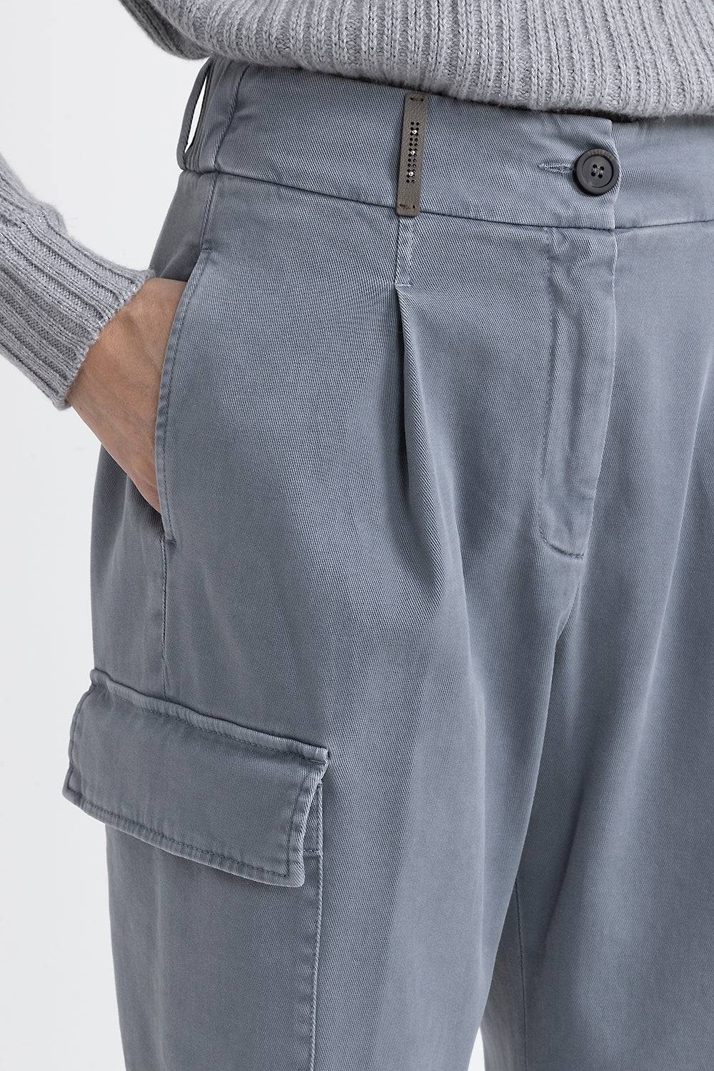 Peserico Pantalone carrot cargo in gabardina di cotone Nuovi prodotti