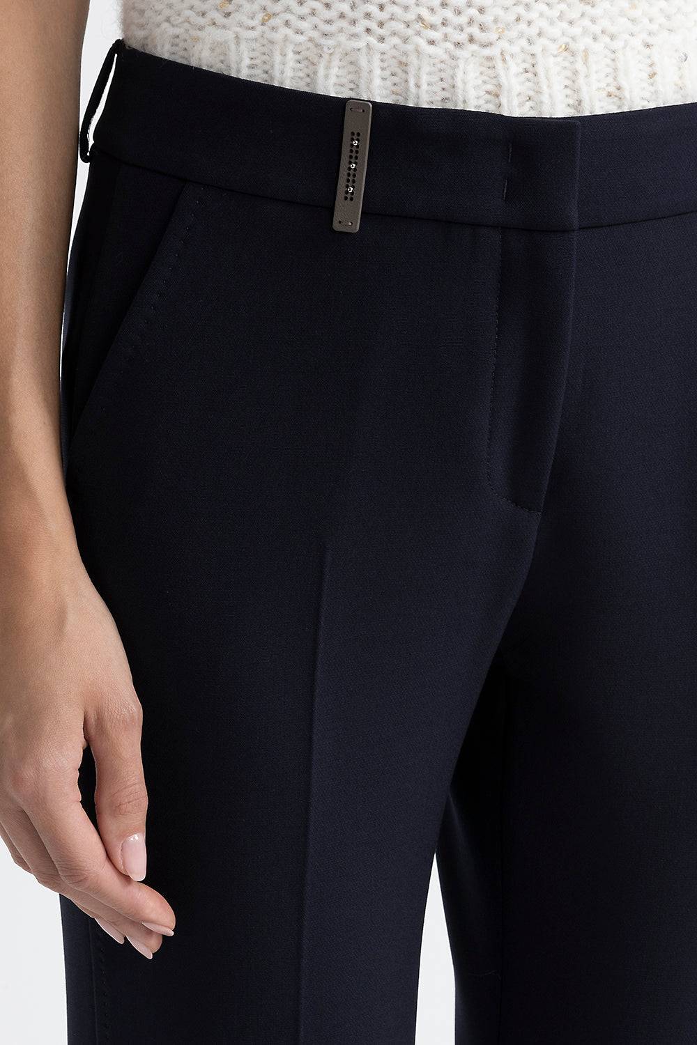 Peserico Pantalone a sigaretta in tela compatta e bielastica Super Saving Price