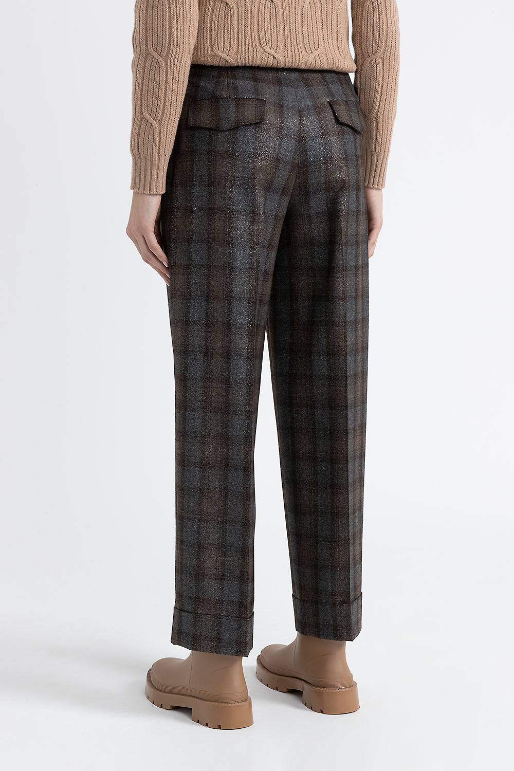 Peserico Pantalone carrot tailored in lana con disegno Offerta settimanale