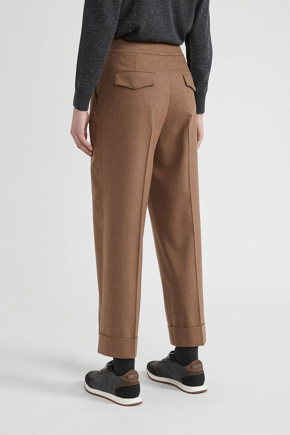 Peserico Pantalone carrot tailored in lana e cashmere Ritorno libero