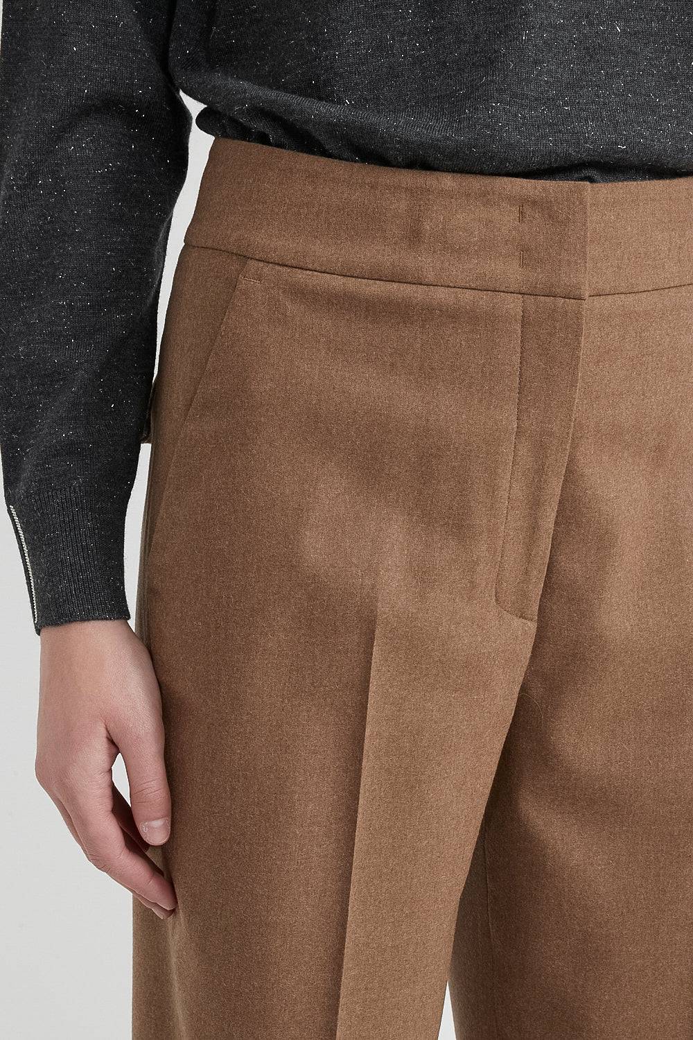 Peserico Pantalone carrot tailored in lana e cashmere Ritorno libero