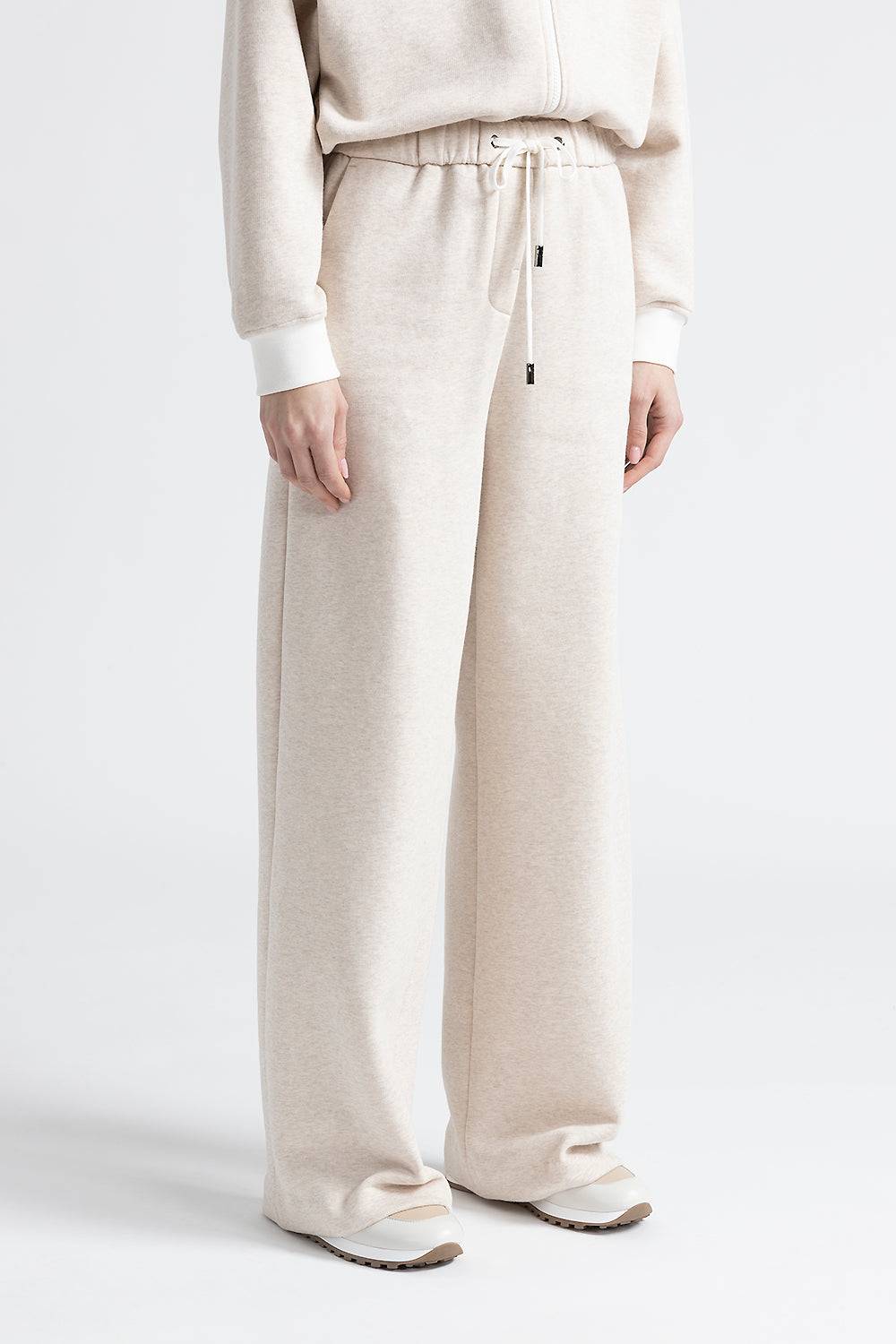 Peserico Pantalone jogger a palazzo in felpa di cotone