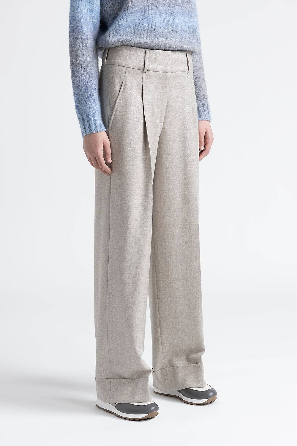 Peserico Pantalone a palazzo in lana stretch con lurex Fino al 60% di sconto