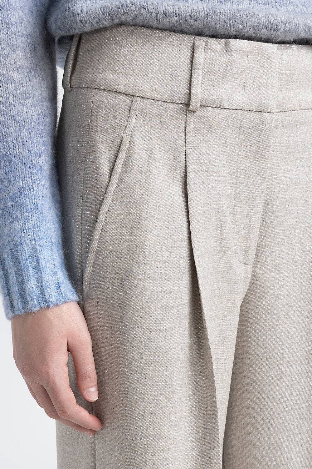 Peserico Pantalone a palazzo in lana stretch con lurex Fino al 60% di sconto