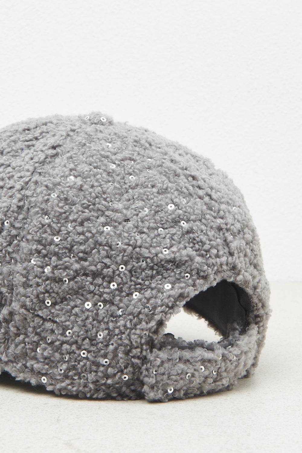Peserico Cappello baseball in eco-pelliccia con paillettes Fino al 65% di sconto