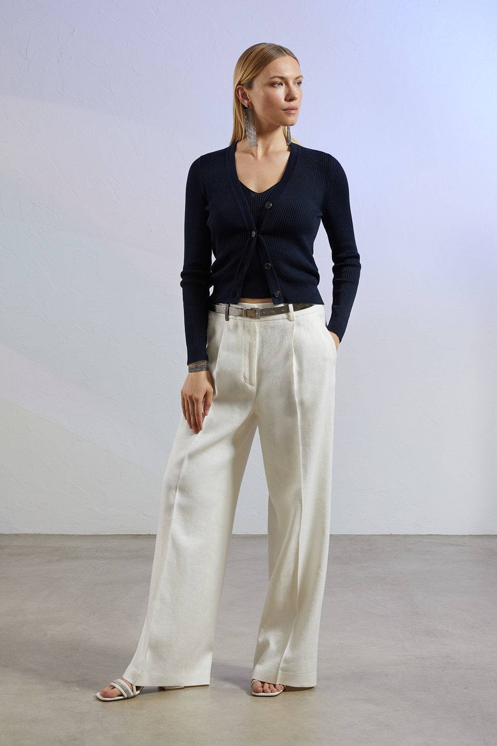 Peserico Cardigan in filato di seta e cotone Solo un giorno rimasto
