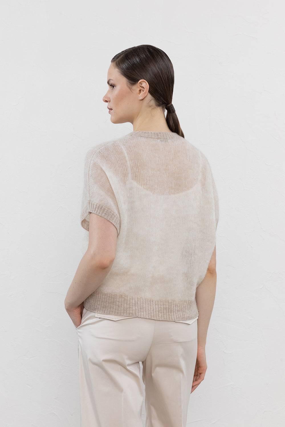 Peserico Maglia maniche corte in alpaca suri Enormi sconti