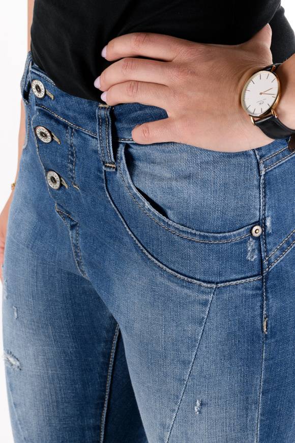 Please Jeans Please - Jeans P78 EHP - Blu Denim Saldi Di Fabbrica