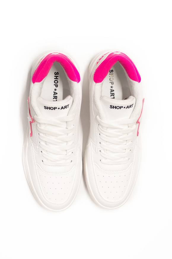 Please Jeans SHOP ART - SNEAKER 227 - WHITE FUXIA FLUO Economico