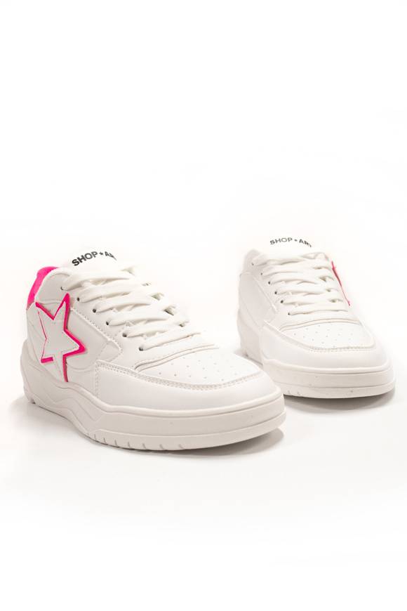 Please Jeans SHOP ART - SNEAKER 227 - WHITE FUXIA FLUO Economico