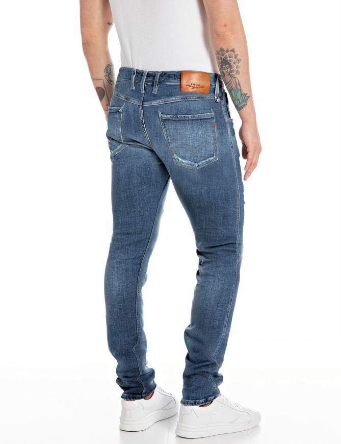 Please Jeans REPLAY JEANS ANBASS M91 654 - BLUE DENIM Vendita Calda