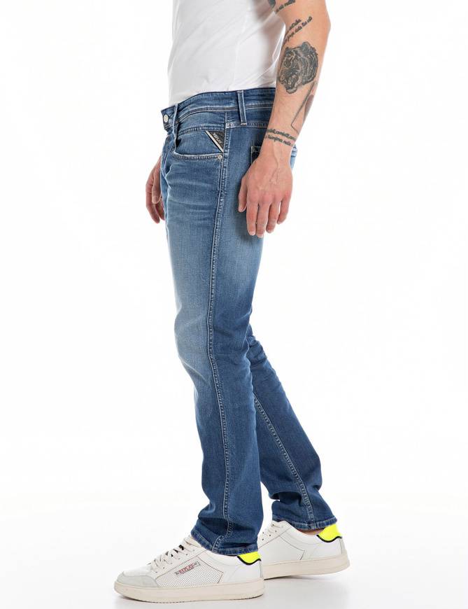 Please Jeans REPLAY JEANS ANBASS - M91 602 - BLUE DENIM Moda