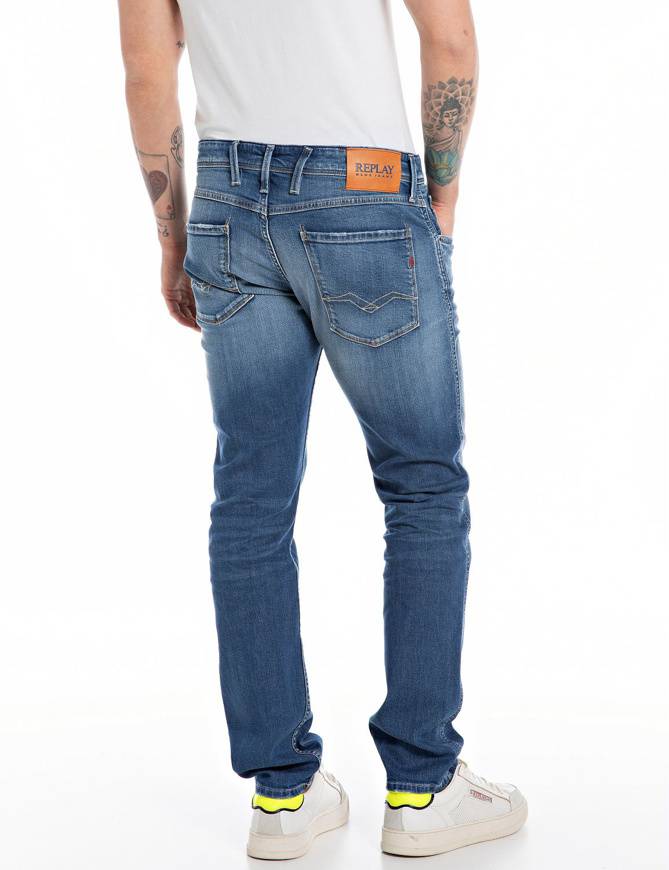 Please Jeans REPLAY JEANS ANBASS - M91 602 - BLUE DENIM Moda