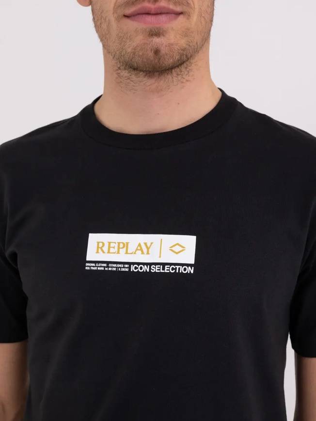 Please Jeans REPLAY T-SHIRT - M67 660 - BLACK 2025