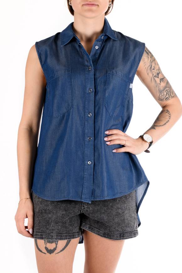 Please Jeans Please - Camicia C02 C20 - Blu Denim Consegna Veloce