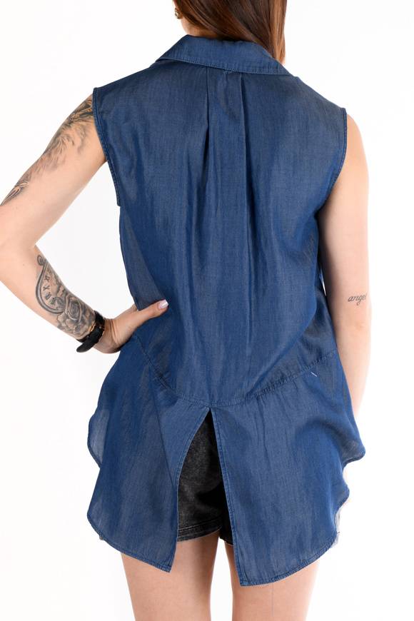 Please Jeans Please - Camicia C02 C20 - Blu Denim Consegna Veloce