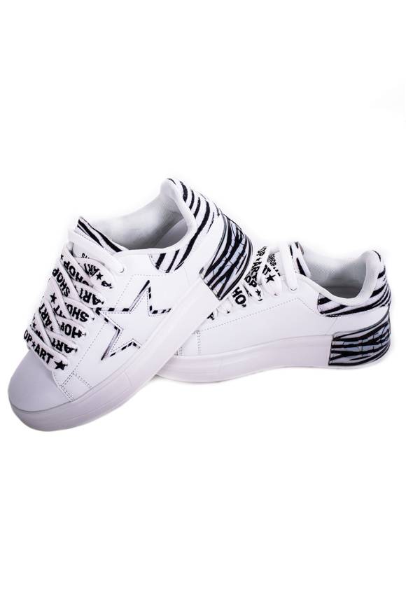 Please Jeans SHOP ART SNEAKER KIM - WHITE/ZEBRATO Affare Del Giorno