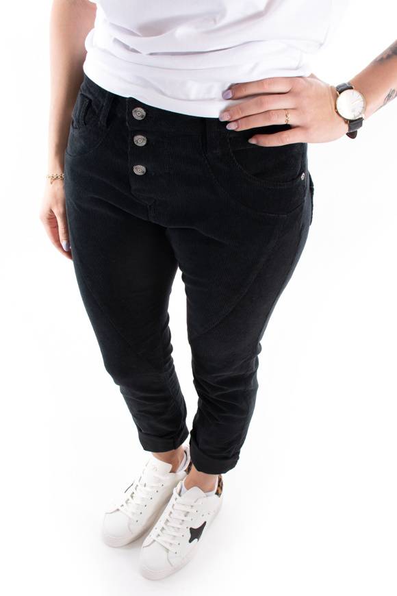 Please Jeans PLEASE CORD PANTALONI P78 - NERO Sottocosto