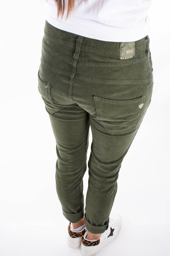 Please Jeans PLEASE CORD PANTALONI P78 - MURKY GREEN Convenienza
