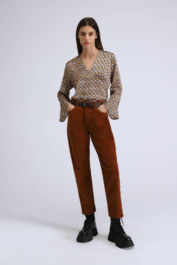 Please Jeans PLEASE CORD PANTS - P2T N3N - BRUCIATO 23 Offerta