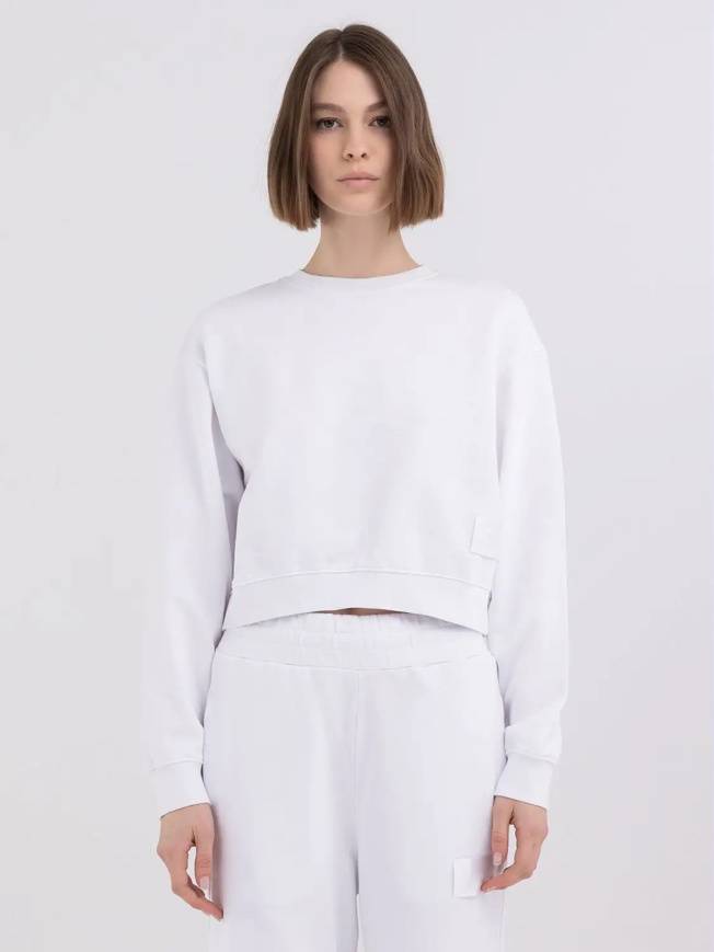 Please Jeans REPLAY FELPA CROPPED - WHITE Hotsell