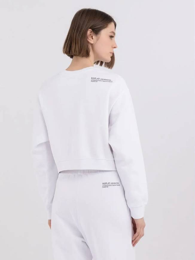 Please Jeans REPLAY FELPA CROPPED - WHITE Hotsell