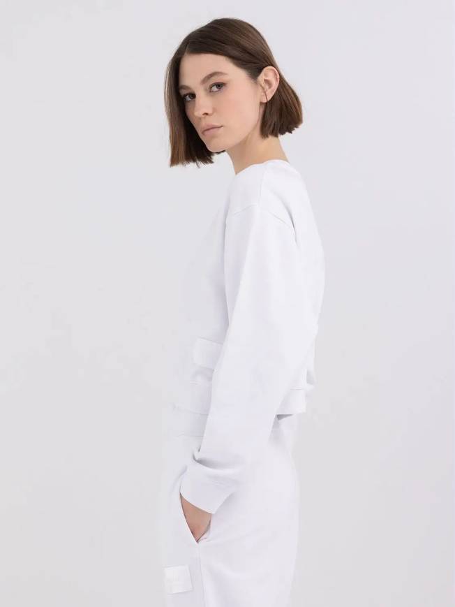 Please Jeans REPLAY FELPA CROPPED - WHITE Hotsell