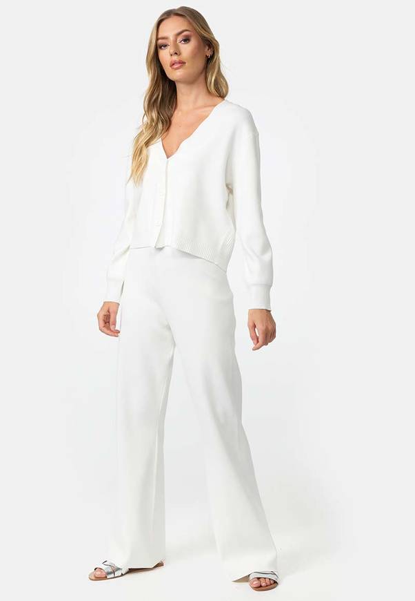 Please Jeans CARDIGAN CATNOIR IN MISTO VISCOSA - BIANCO Moda