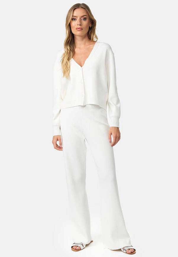Please Jeans CARDIGAN CATNOIR IN MISTO VISCOSA - BIANCO Moda