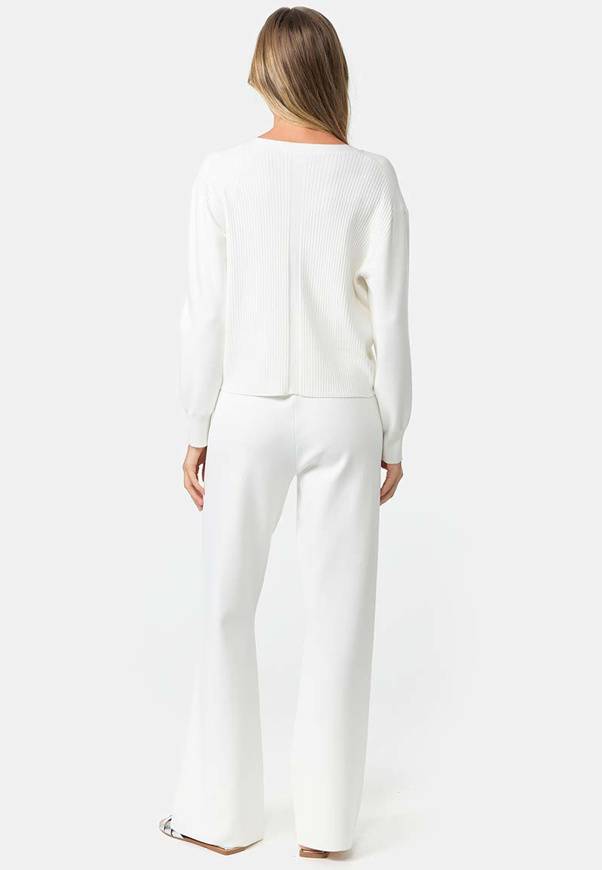 Please Jeans CARDIGAN CATNOIR IN MISTO VISCOSA - BIANCO Moda