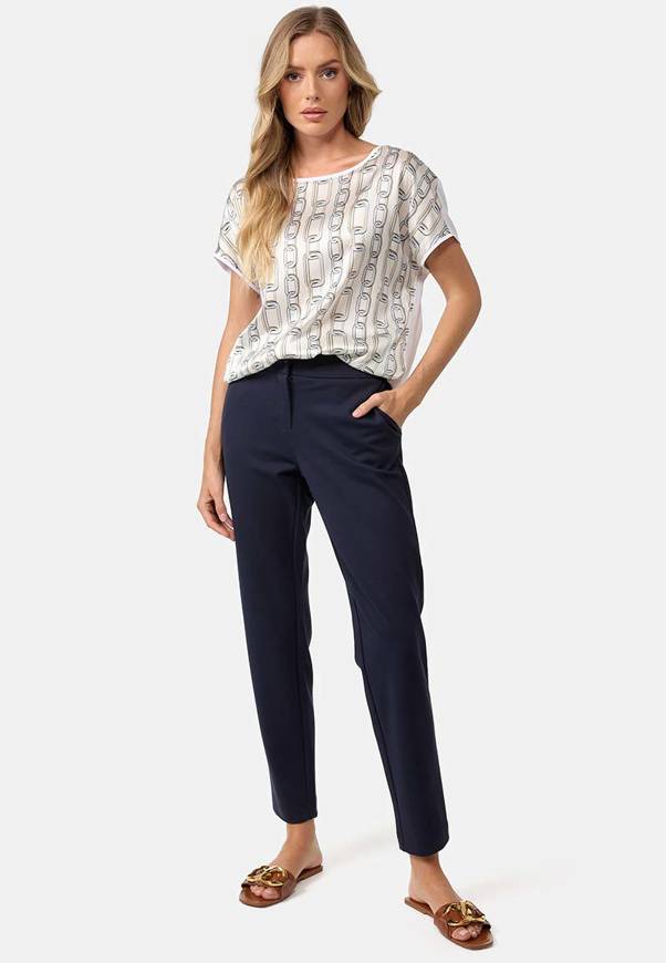 Please Jeans T-SHIRT CATNOIR IN SETA E STAMPA - CATENA BLU 2025