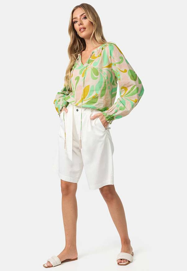 Please Jeans PANTALONCINI CATNOIR IN TENCEL - OFFWHITE Qualità