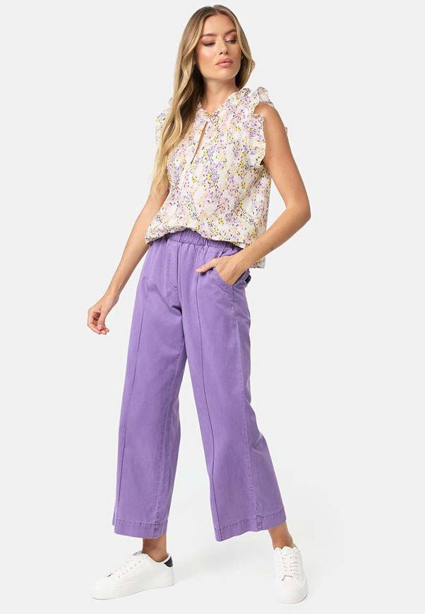 Please Jeans PANTALONI CATNOIR IN TENCEL - LILLA