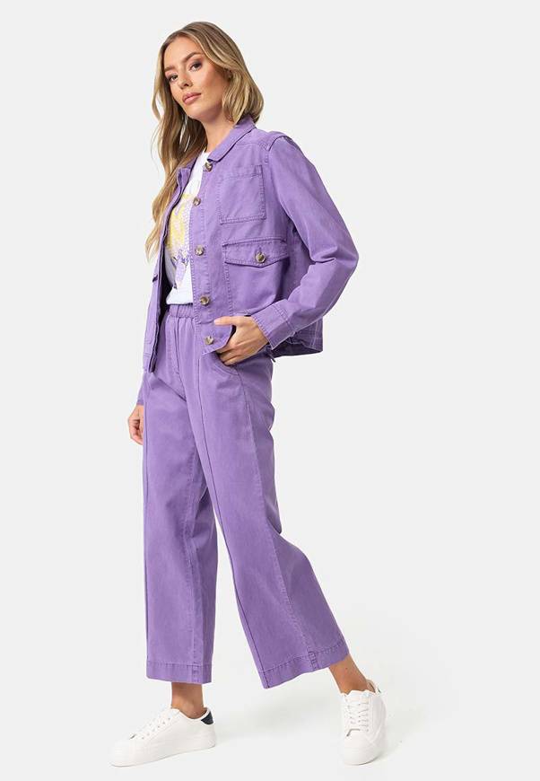 Please Jeans PANTALONI CATNOIR IN TENCEL - LILLA Black Friday Prezzi