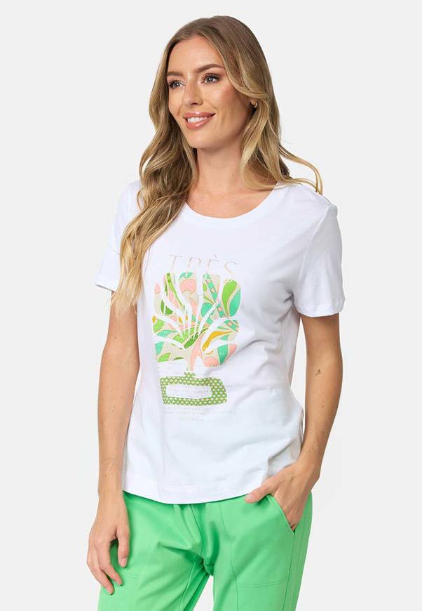 Please Jeans T-SHIRT CATNOIR IN MODAL CON STAMPA - VERDE TRES BIEN Qualità Garantita