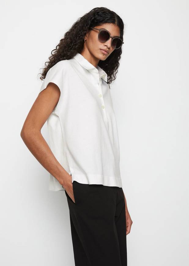 Please Jeans MARCO POLO OVERSIZE POLO - WHITE Hotsell