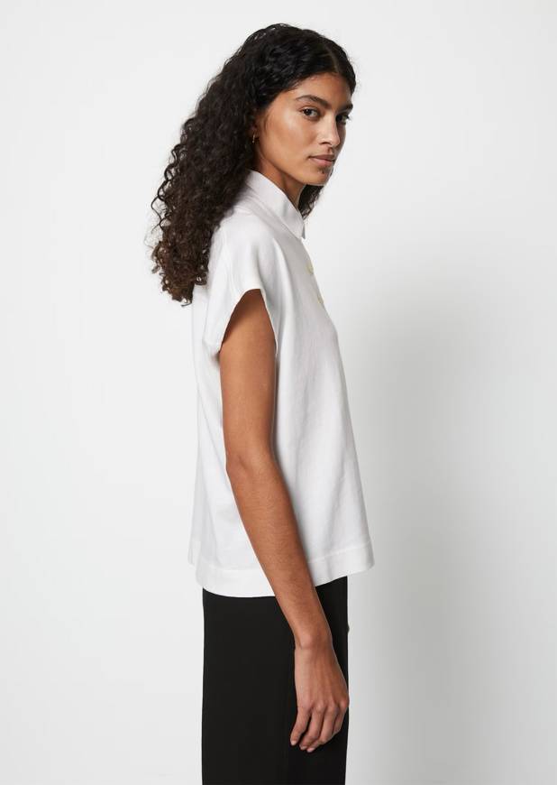 Please Jeans MARCO POLO OVERSIZE POLO - WHITE Hotsell