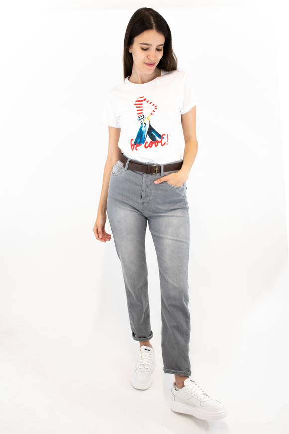 Please Jeans PLEASE T-SHIRT - T76 327 - WHITE Vendite Flash