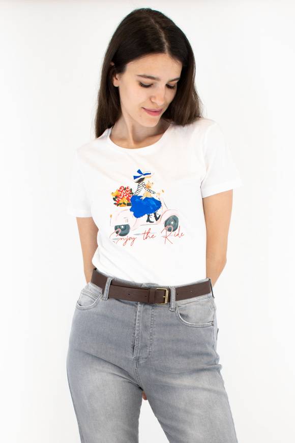 Please Jeans PLEASE T-SHIRT - T76 328 - WHITE Negozio