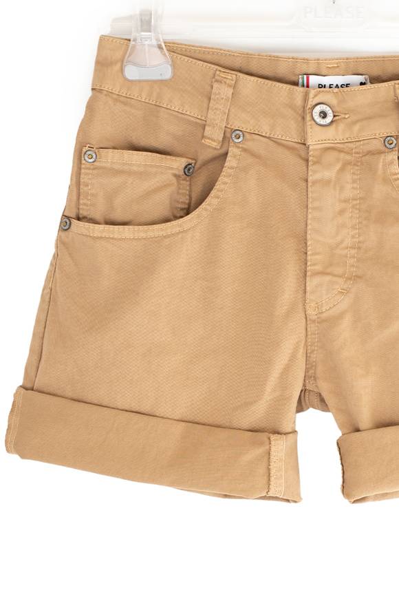 Please Jeans PLEASE SHORTS - D0G N3N - BEIGE Nuova