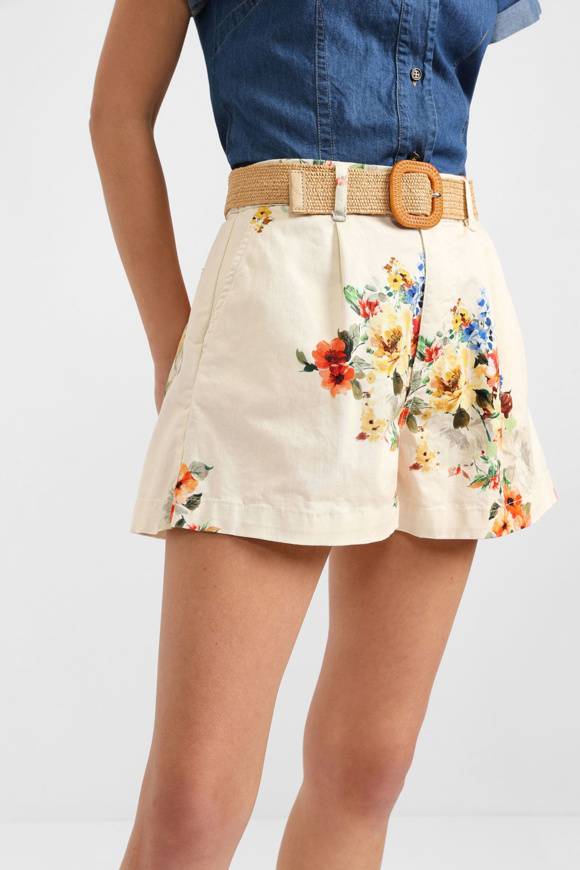 Please Jeans PLEASE FLORAL SHORTS - D0K C10 - PANNA Italy