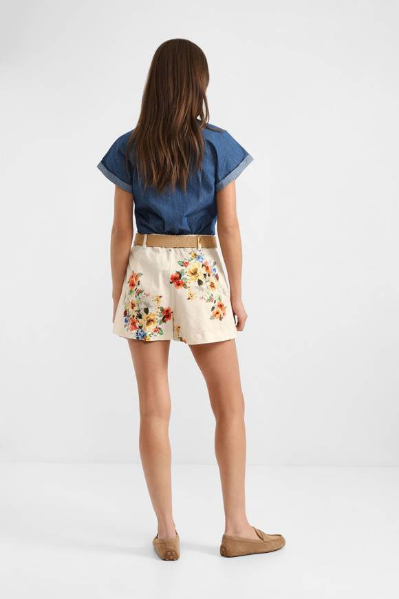 Please Jeans PLEASE FLORAL SHORTS - D0K C10 - PANNA Italy